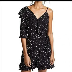 One Sleeve Polka Dot Dress